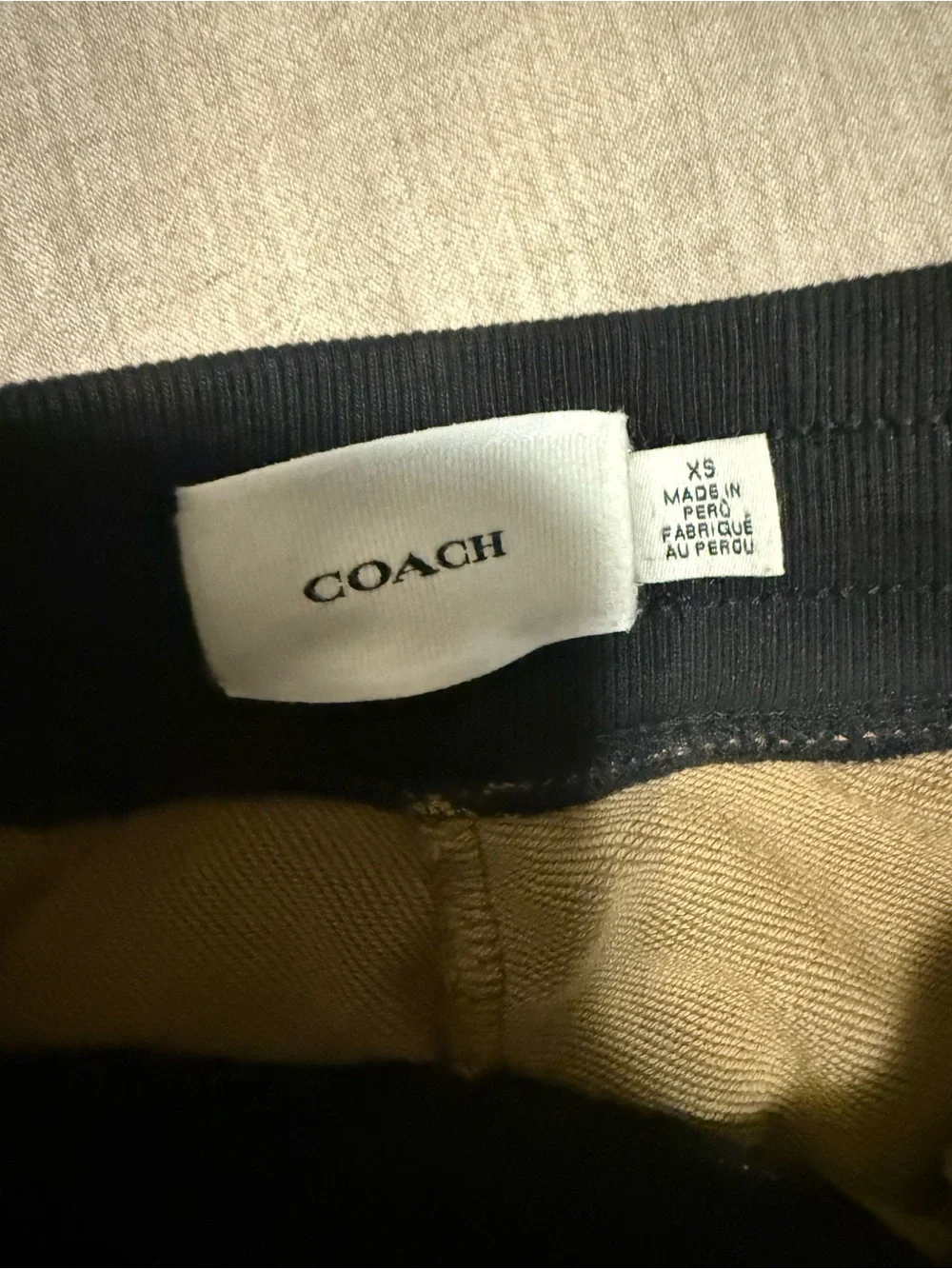 Coach Tan Brown Signature Logo Joggers with Black Trim